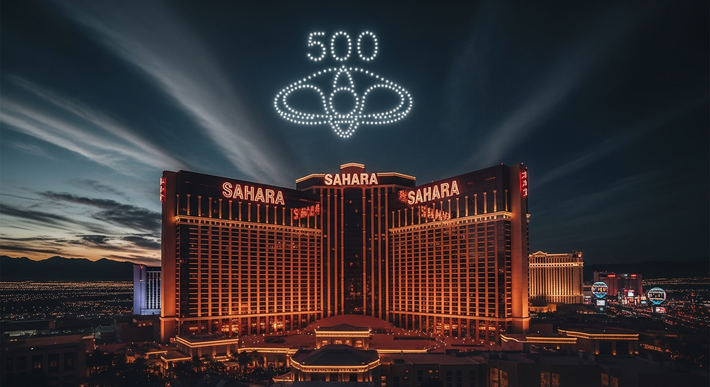 Sahara Las Vegas at night