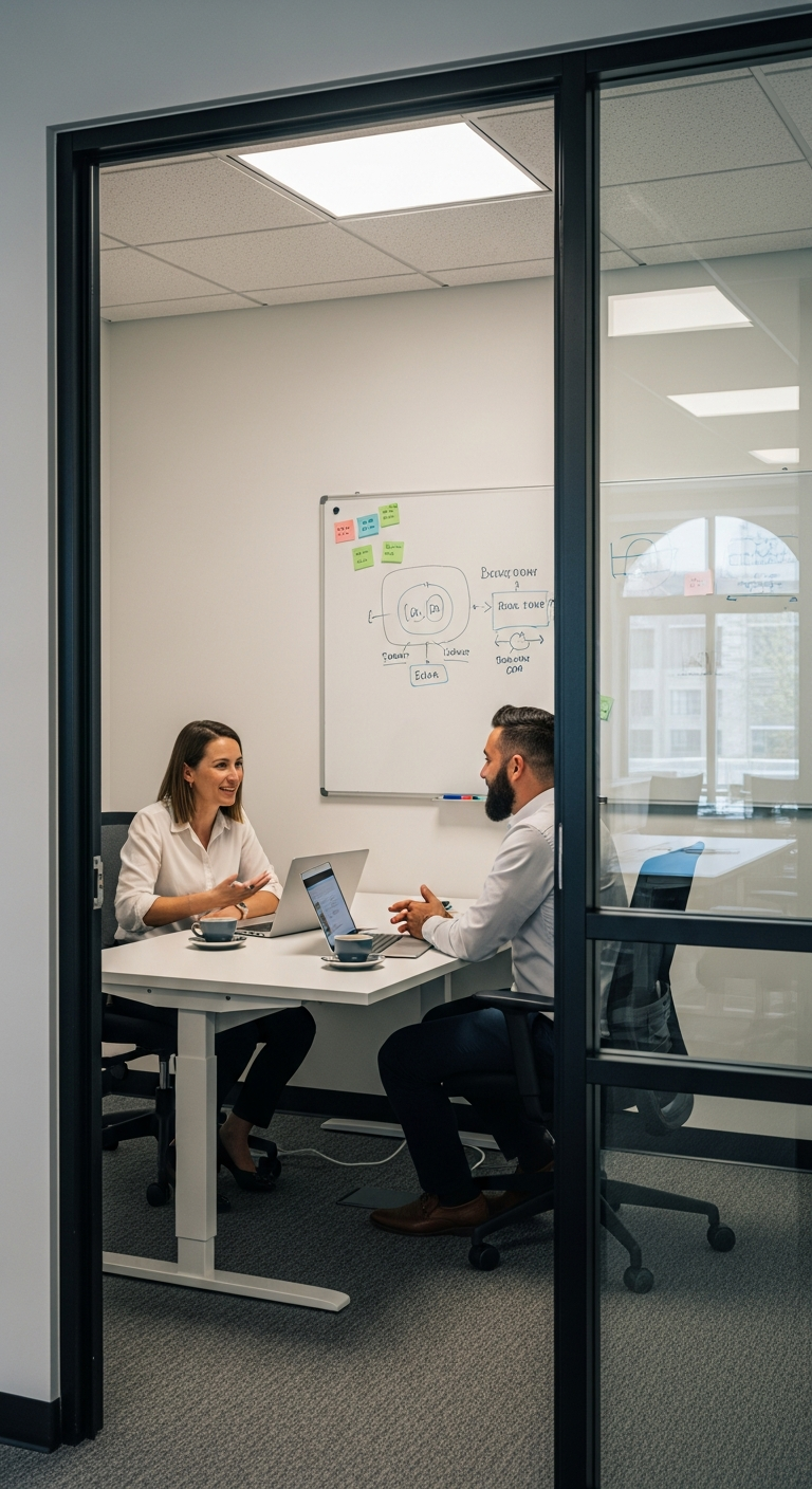 Collaborative meeting in private office
