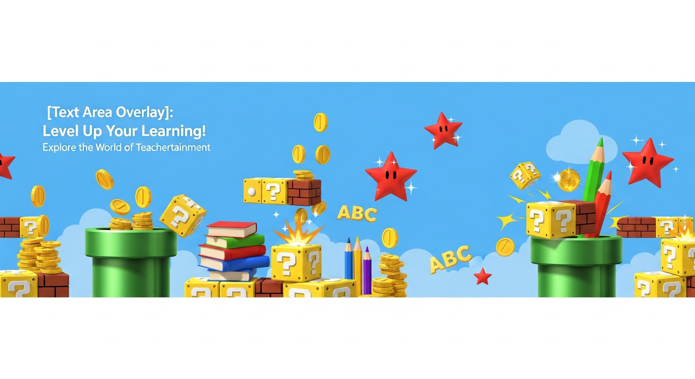 Super Mario themed educational banner