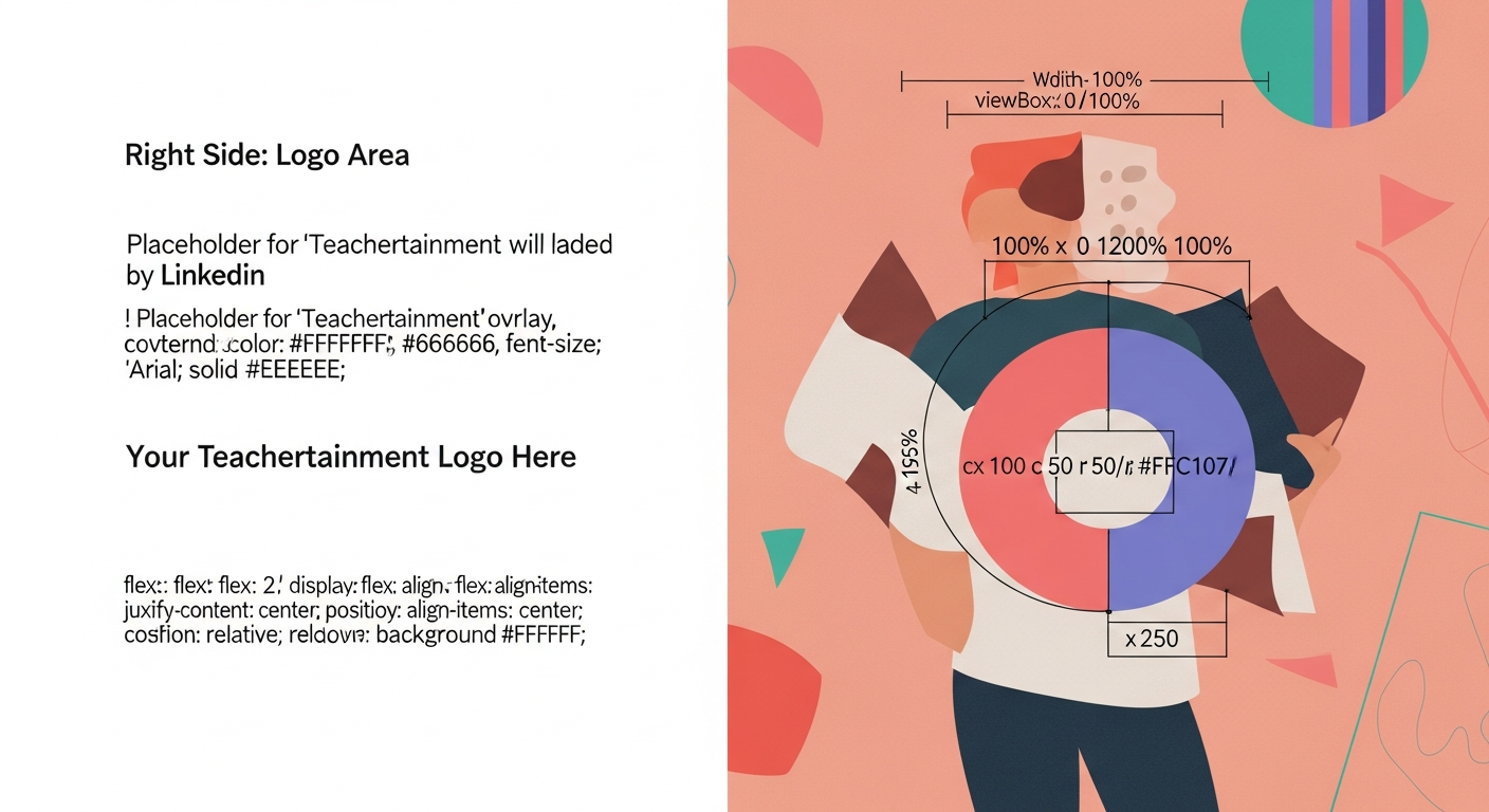 Teachertainment LinkedIn Banner - Interactive Classroom concept with colorful illustrations of children learning