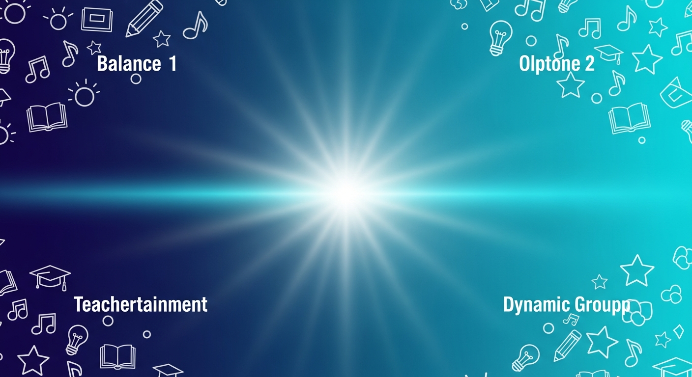 Teachertainment LinkedIn Banner - Premium tech-education concept with navy gradient and learning icons