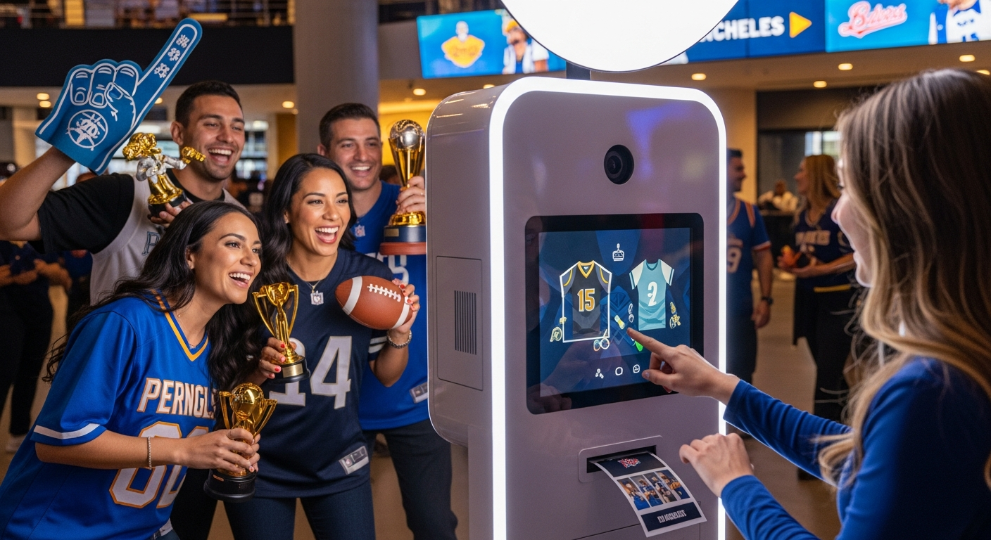 Interactive photo booth at sports event