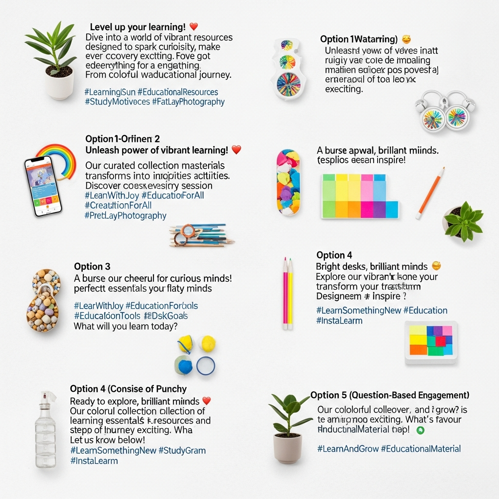 Colorful educational materials and learning resources flat lay