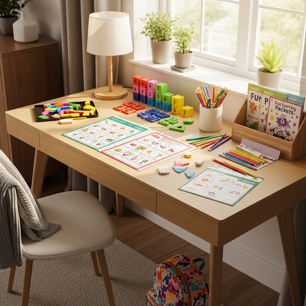 Home learning environment with educational materials