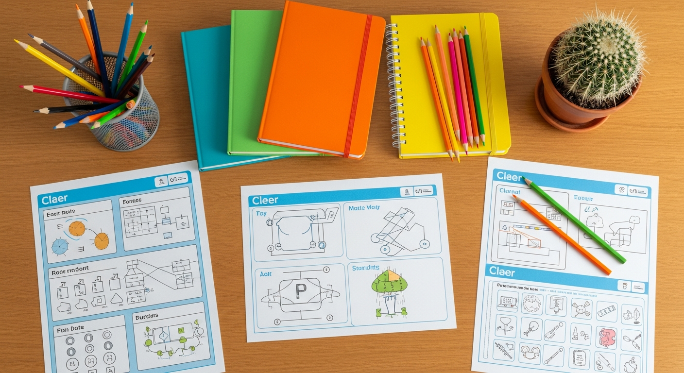 Education supplies on desk