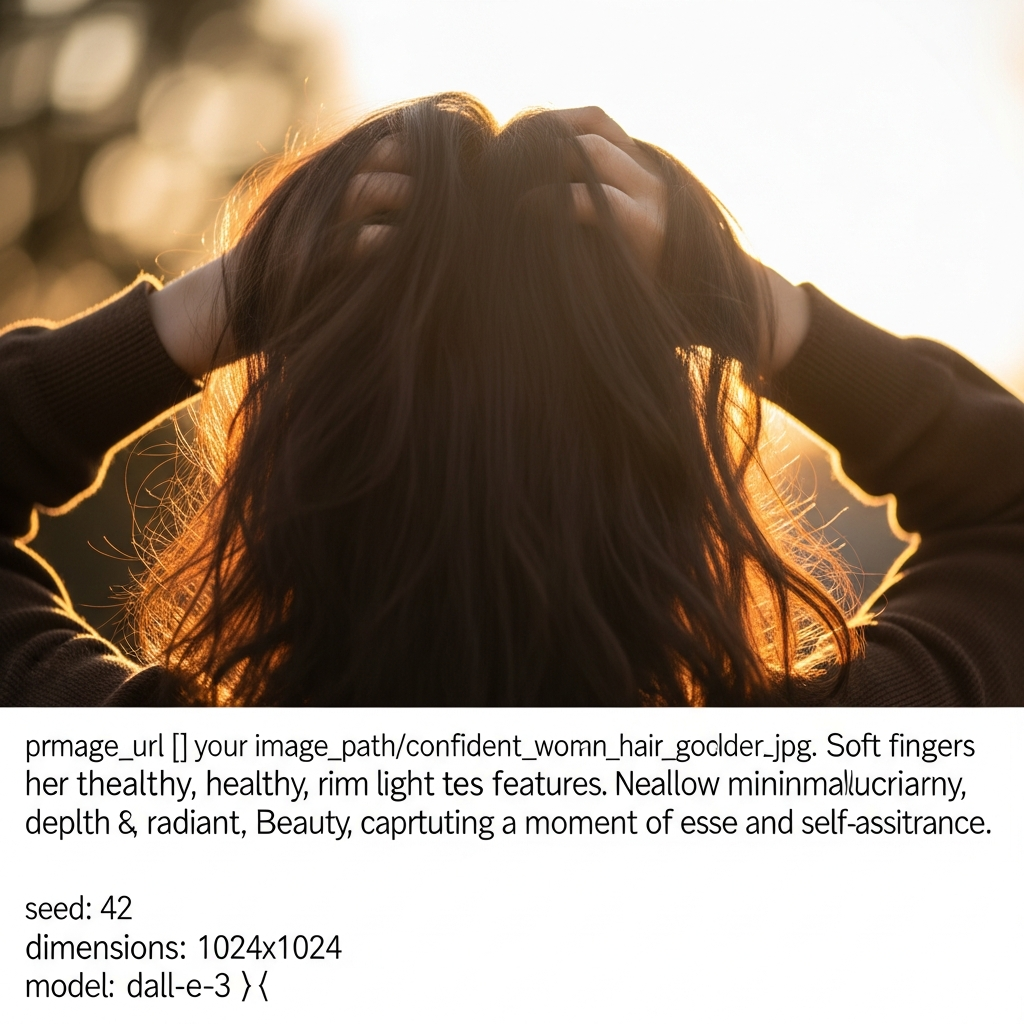 Woman running fingers through thick healthy hair