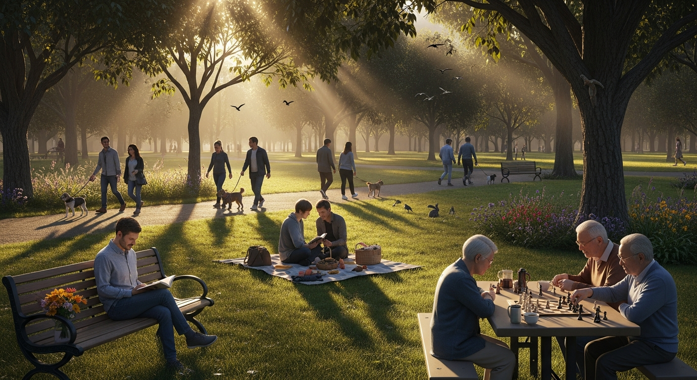 San Diego park at golden hour