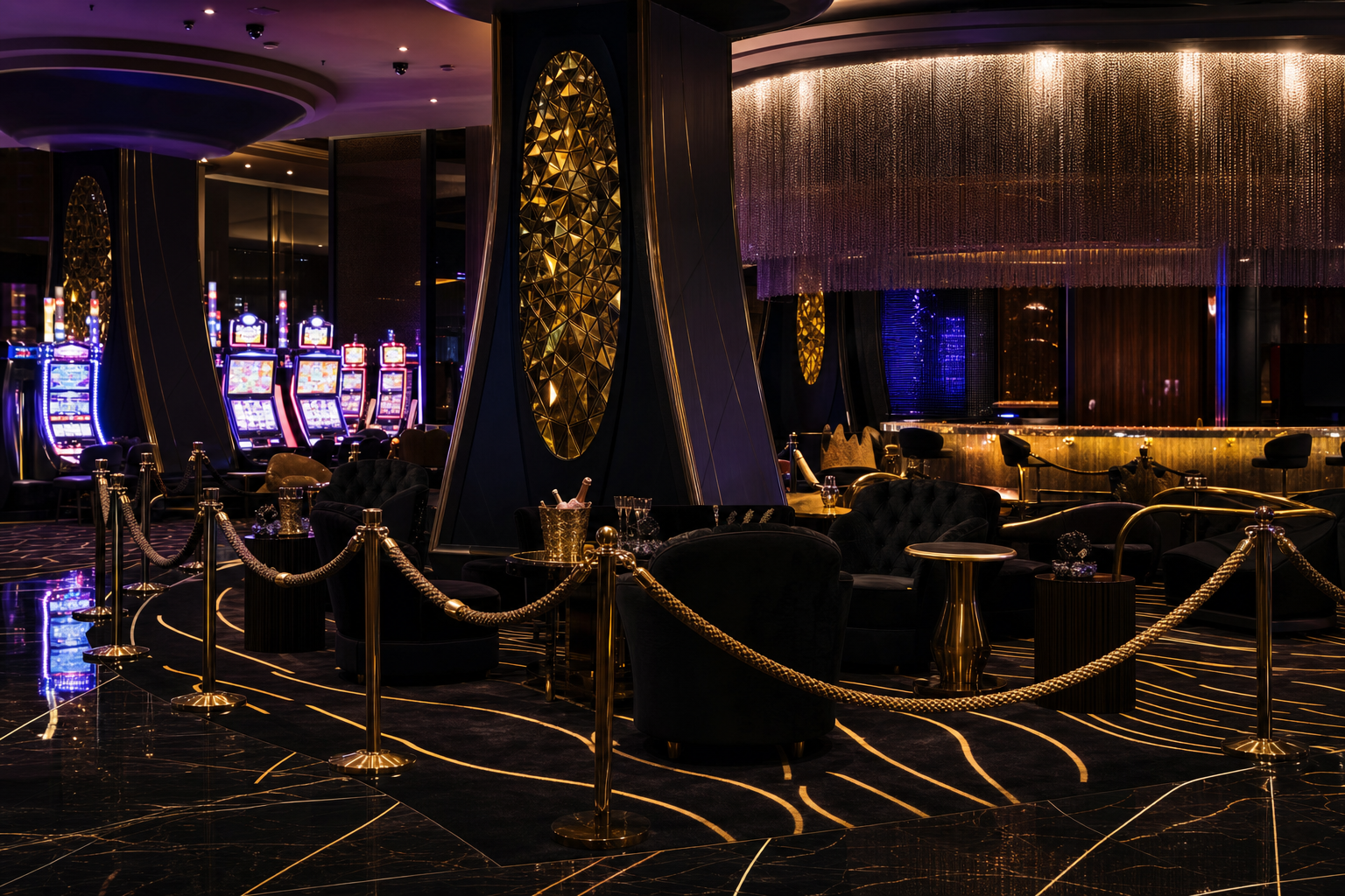 Premium VIP casino zone with exclusive slot machines