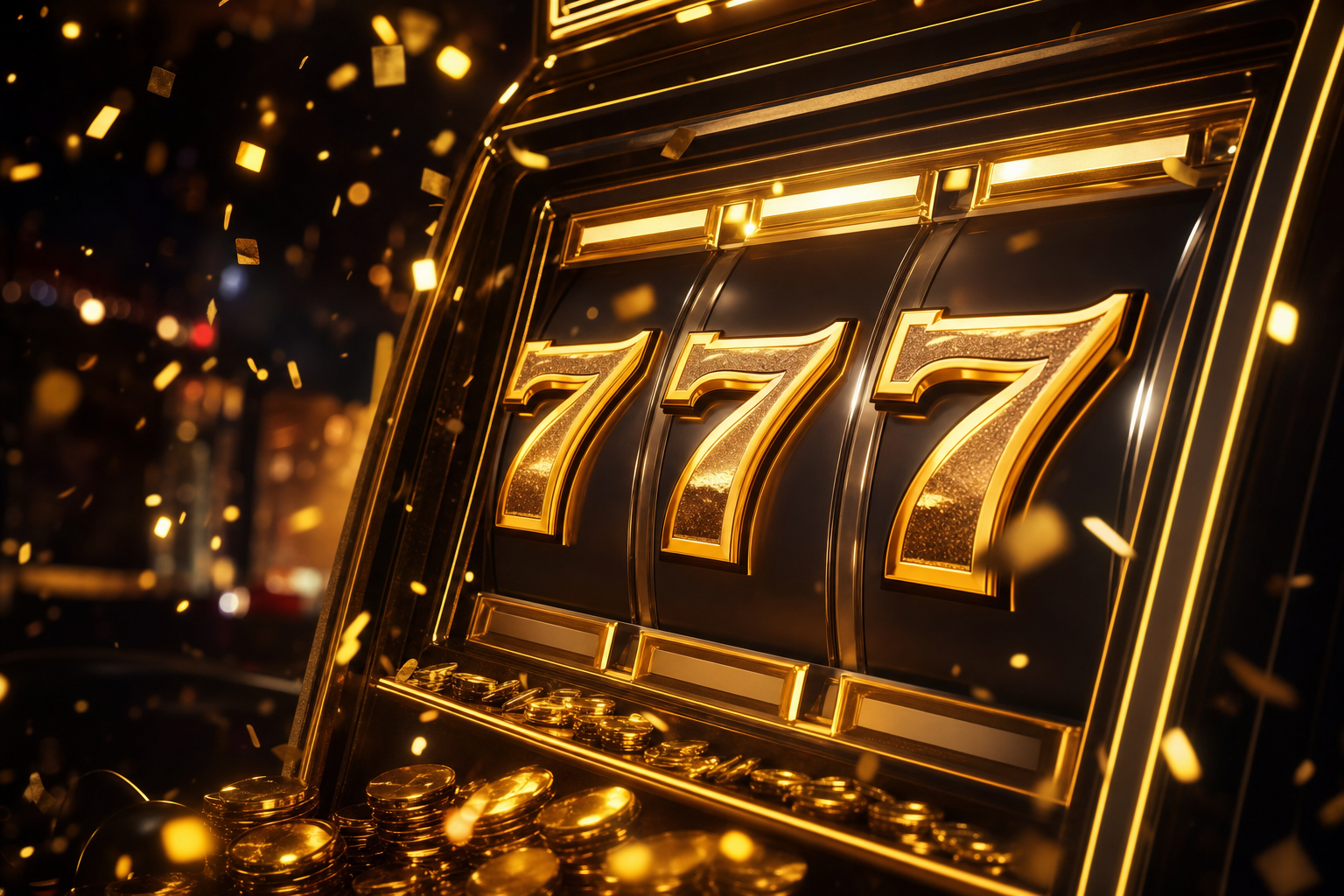 Jackpot celebration with golden lights