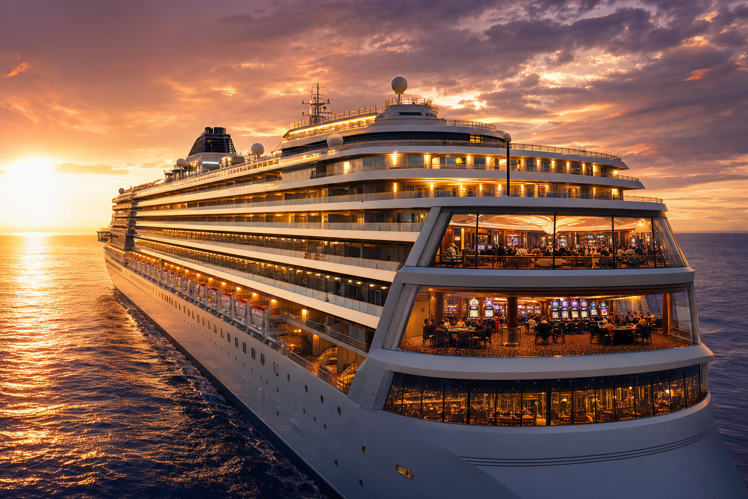Luxury cruise gaming experience