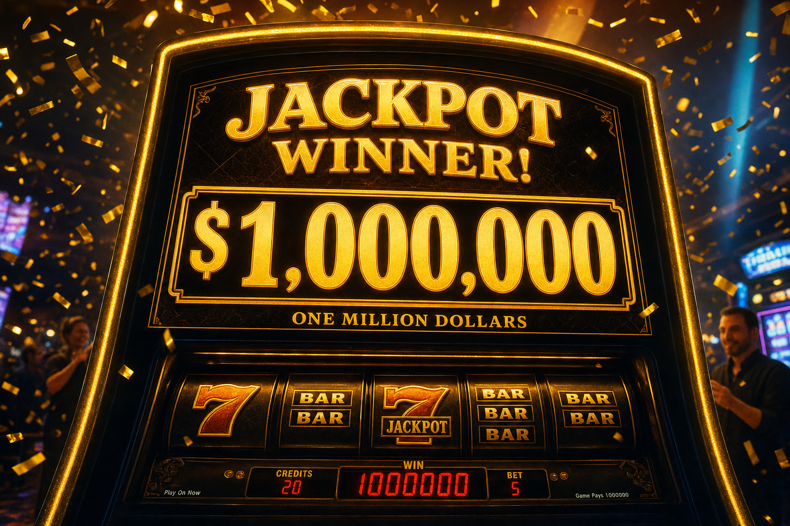 Dramatic jackpot win moment