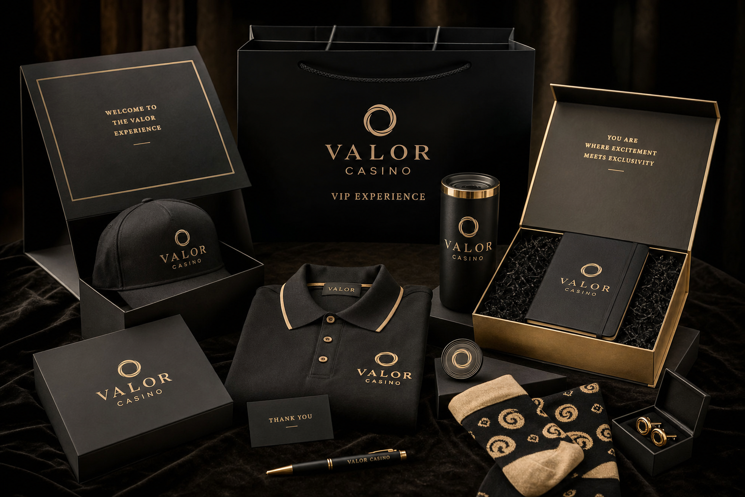 Premium casino merchandise and swag collection