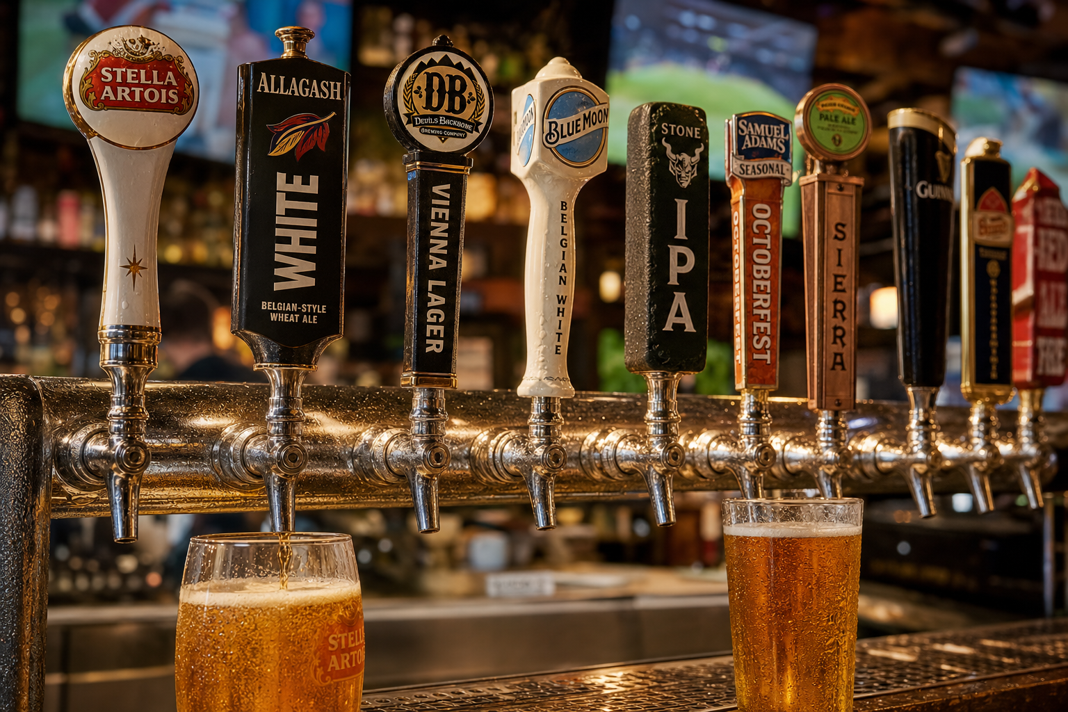 Craft beer taps