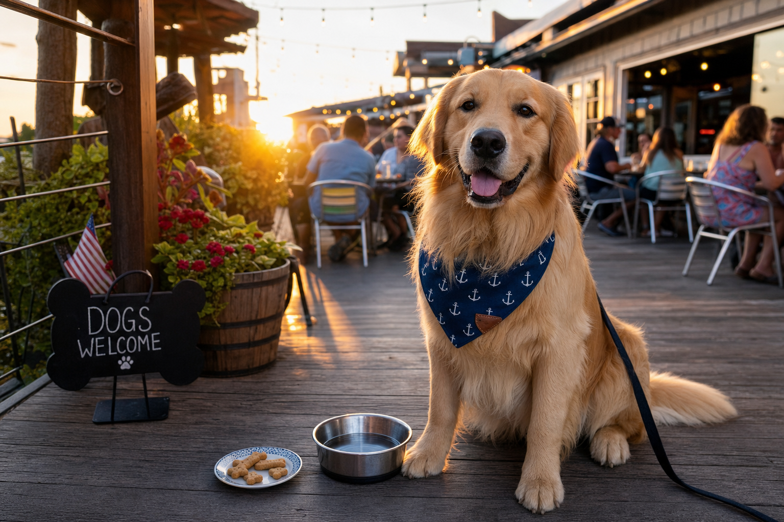 Dog-friendly patio at Ugly Dog Sports Cafe