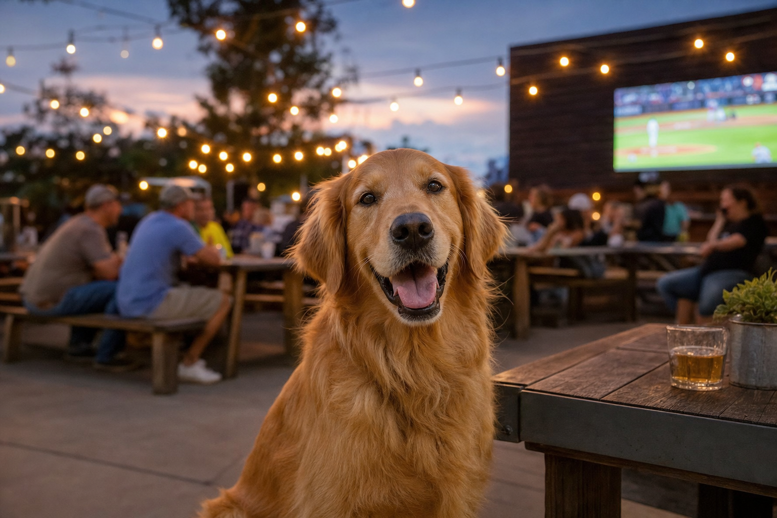 Dog-friendly patio at Ugly Dog Sports Cafe