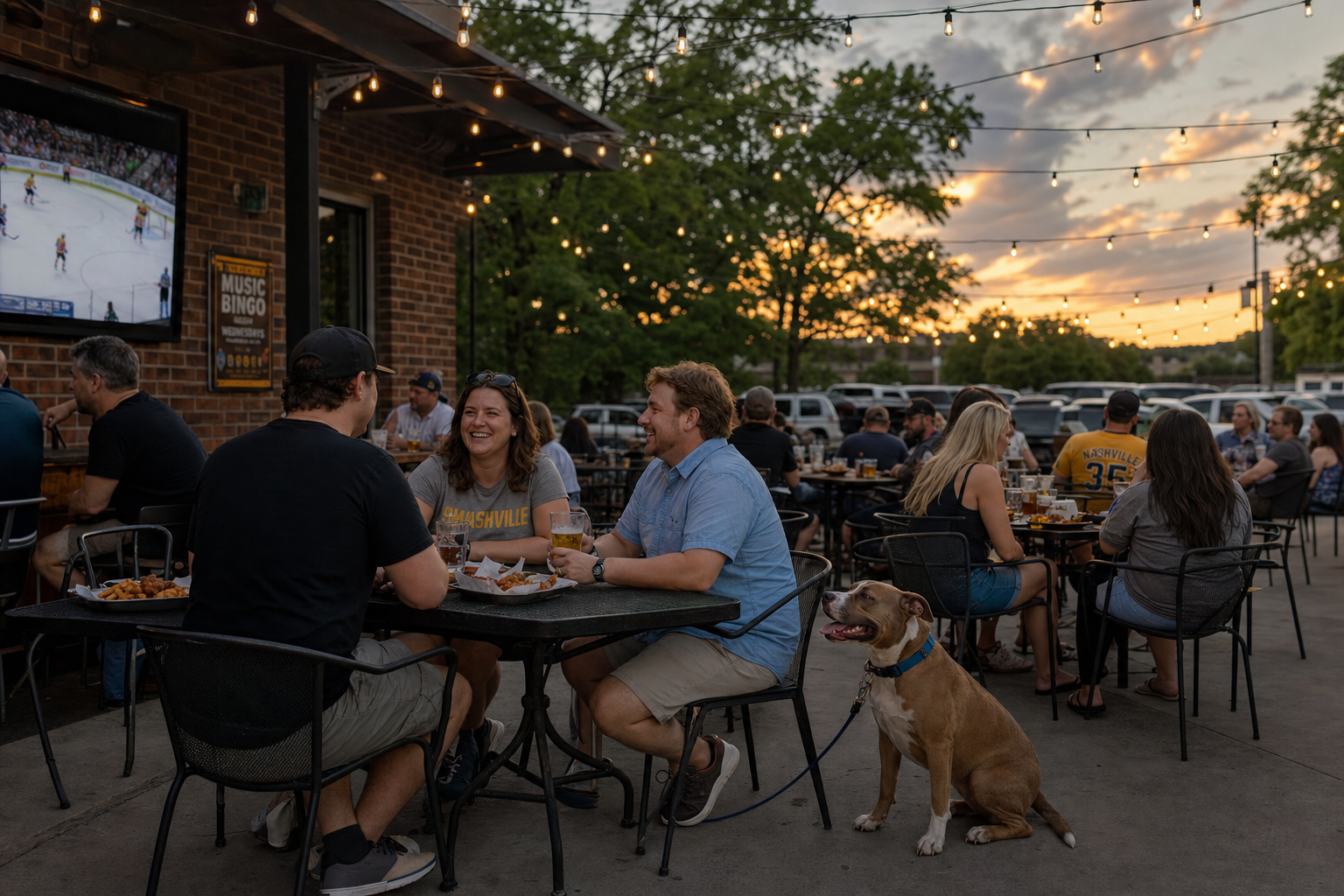 Dog-friendly patio at Ugly Dog Sports Cafe