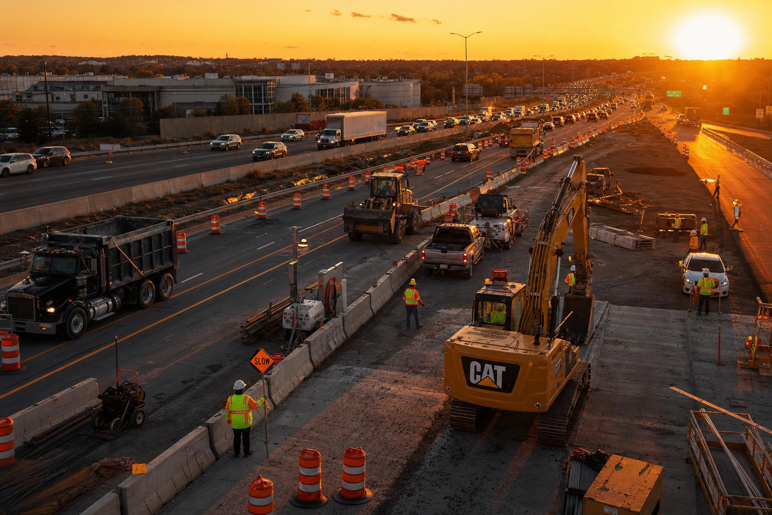 Traffic management construction zone