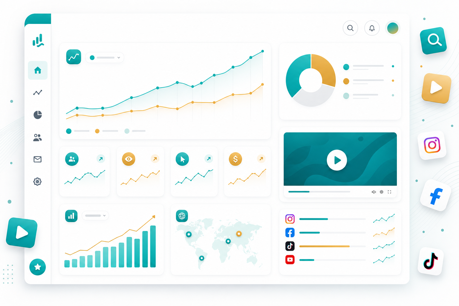 Digital marketing growth visualization