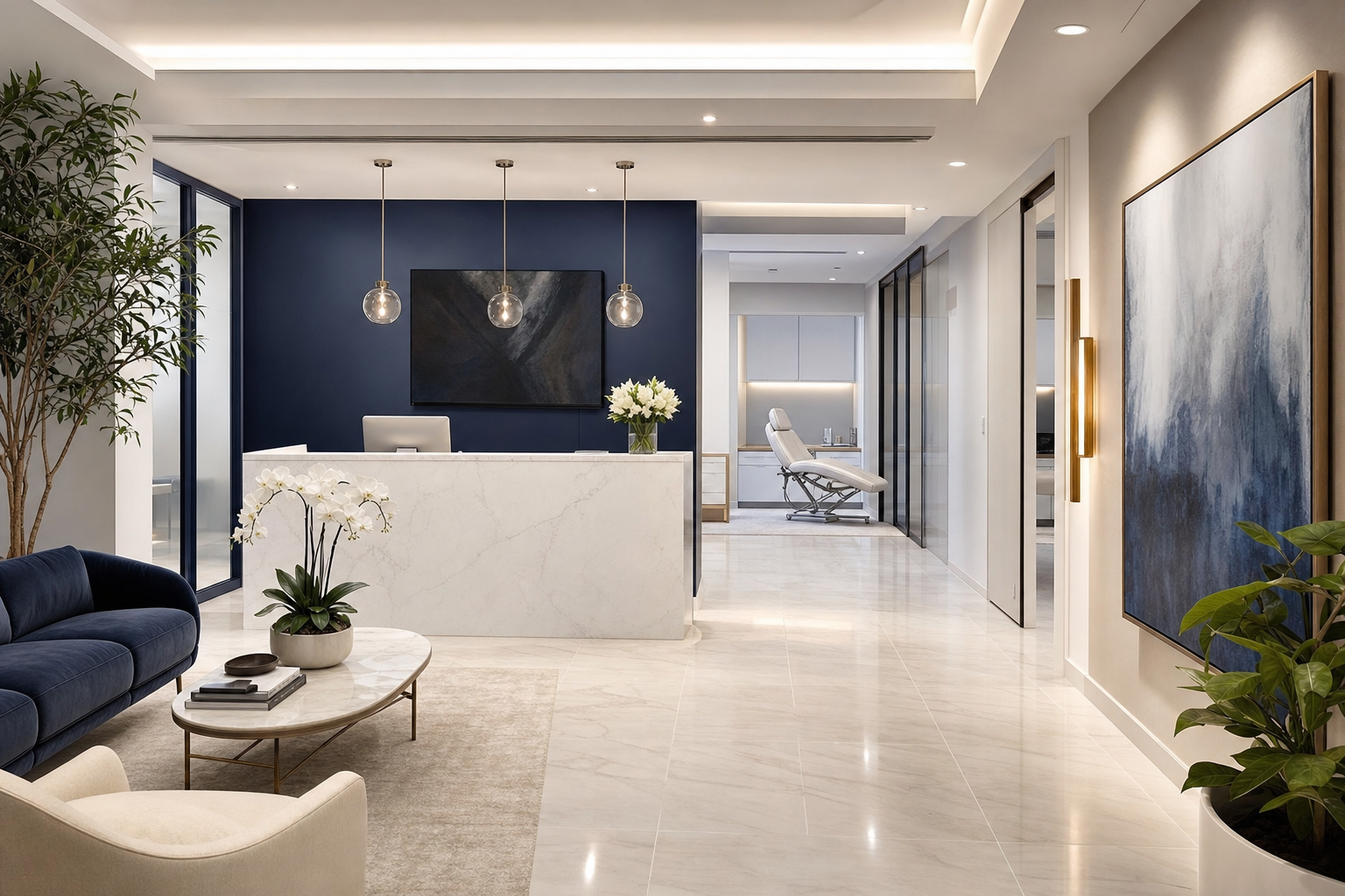 Modern pain management clinic interior