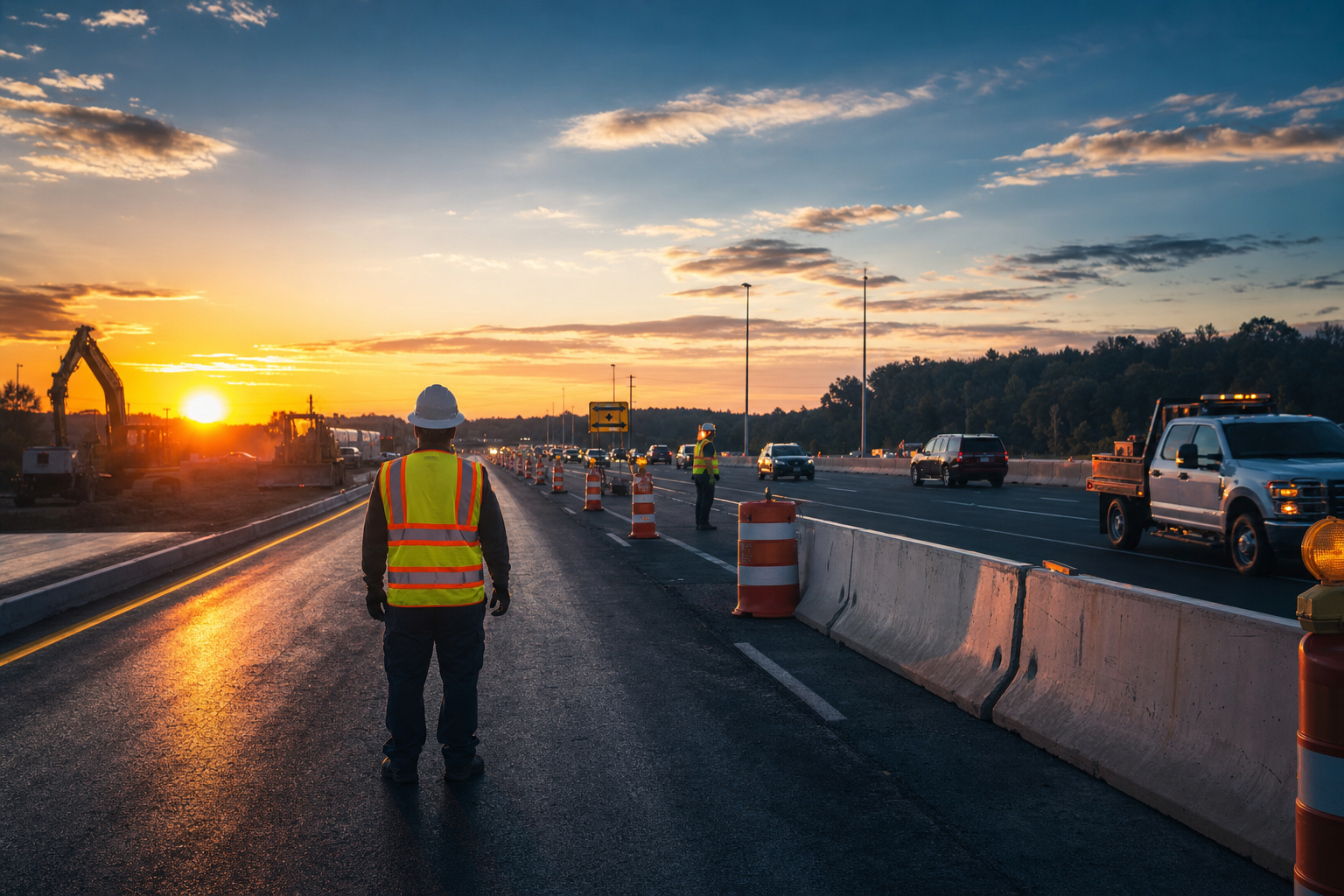 Traffic management highway scene