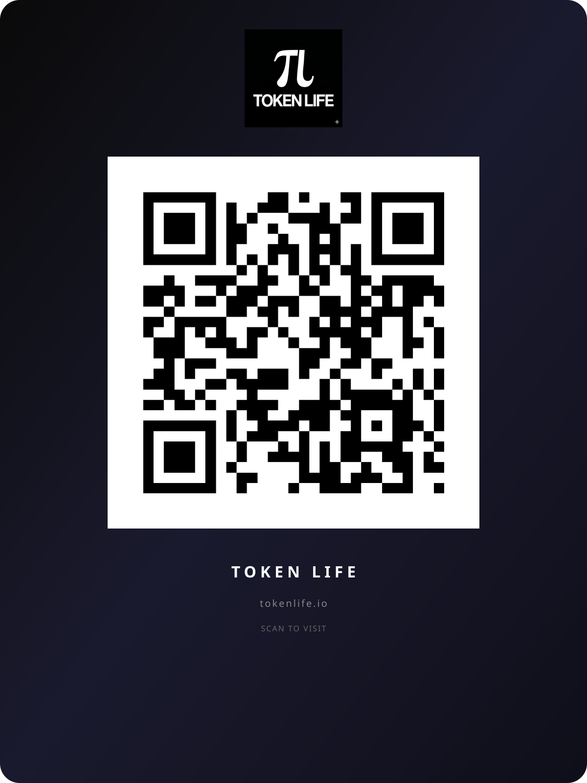 Token Life QR Code V7 Branded Card Dark