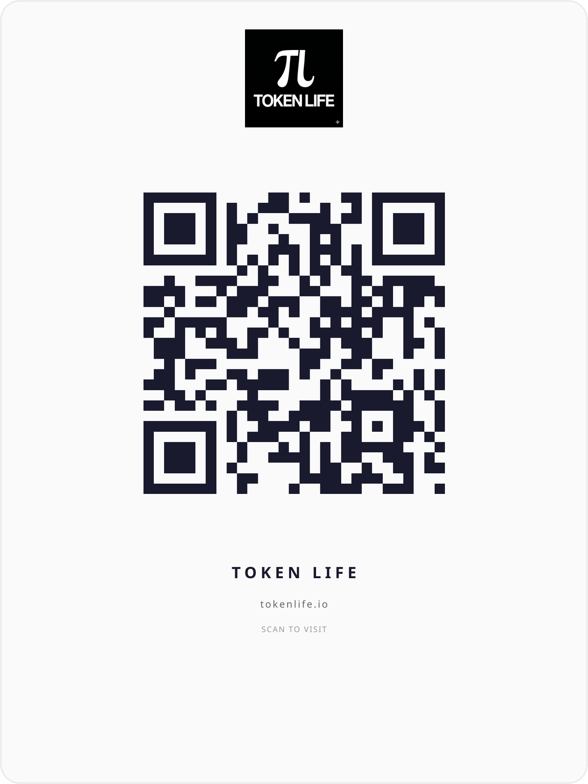 Token Life QR Code V8 Branded Card White
