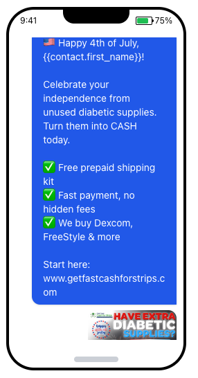 Get Fast Cash 4th July SMS