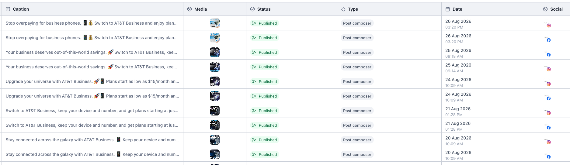 Social Media Planner - Content Calendar