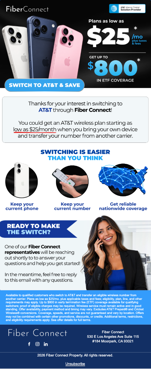 $25 Phone Promo Email