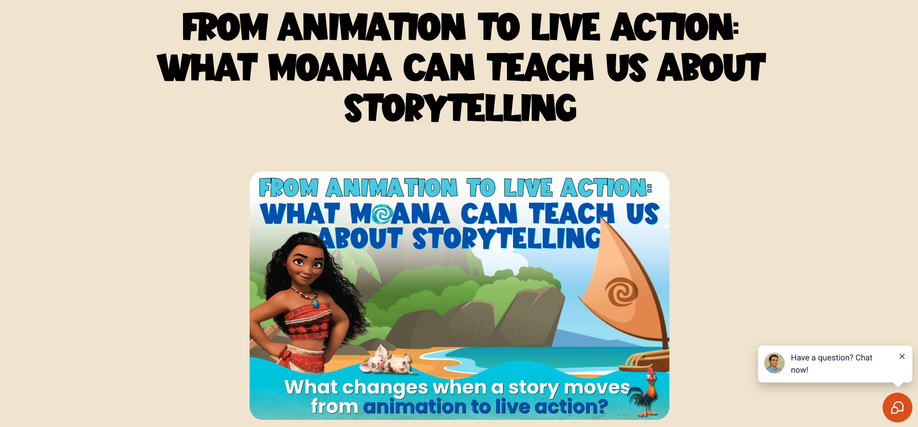 From Animations to Live Action Blog Post