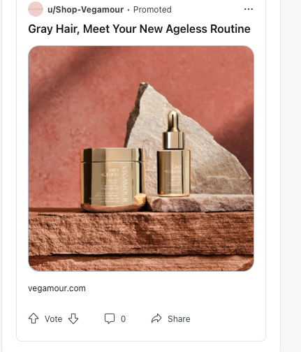GRO Ageless ad screenshot