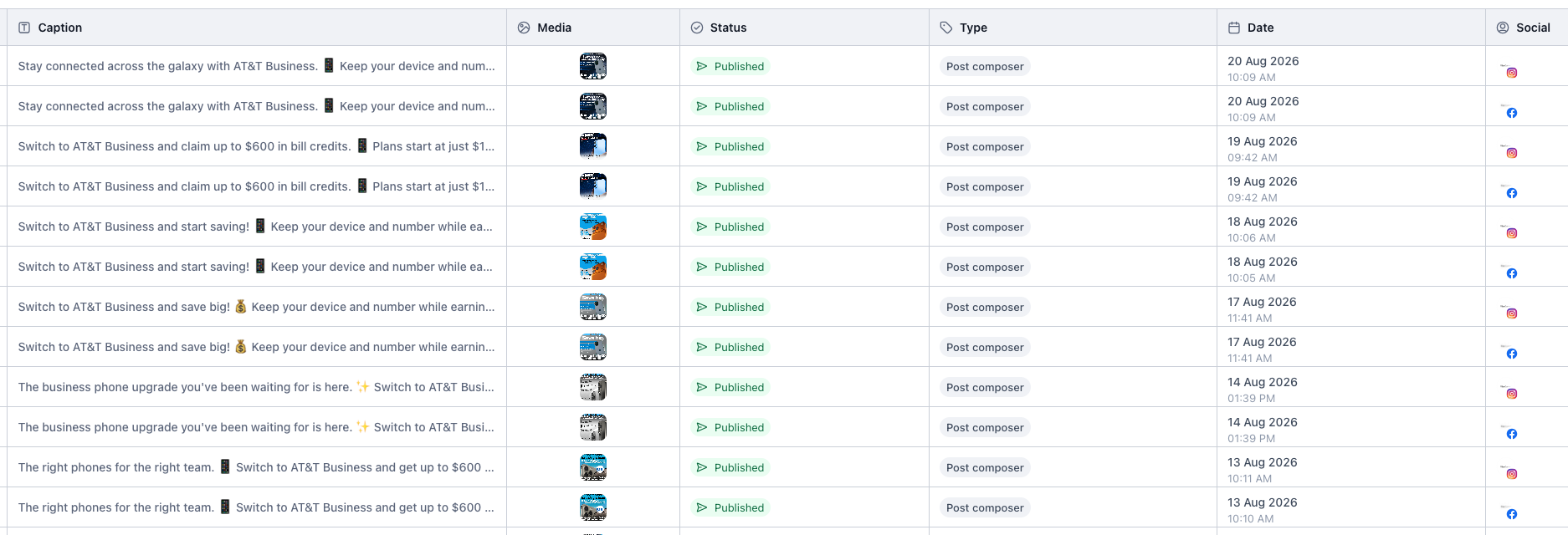 Social Media Content Planner