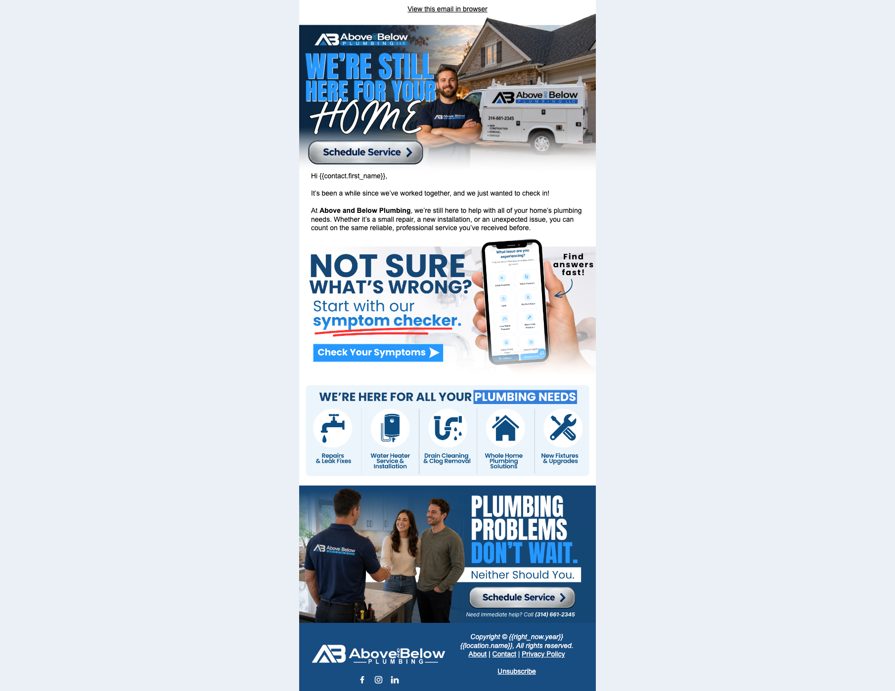 Plumbing Re-engagement Email Preview