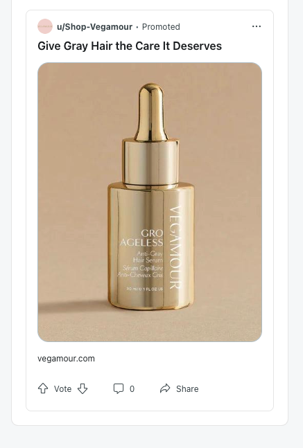 GRO Ageless Reddit Ad