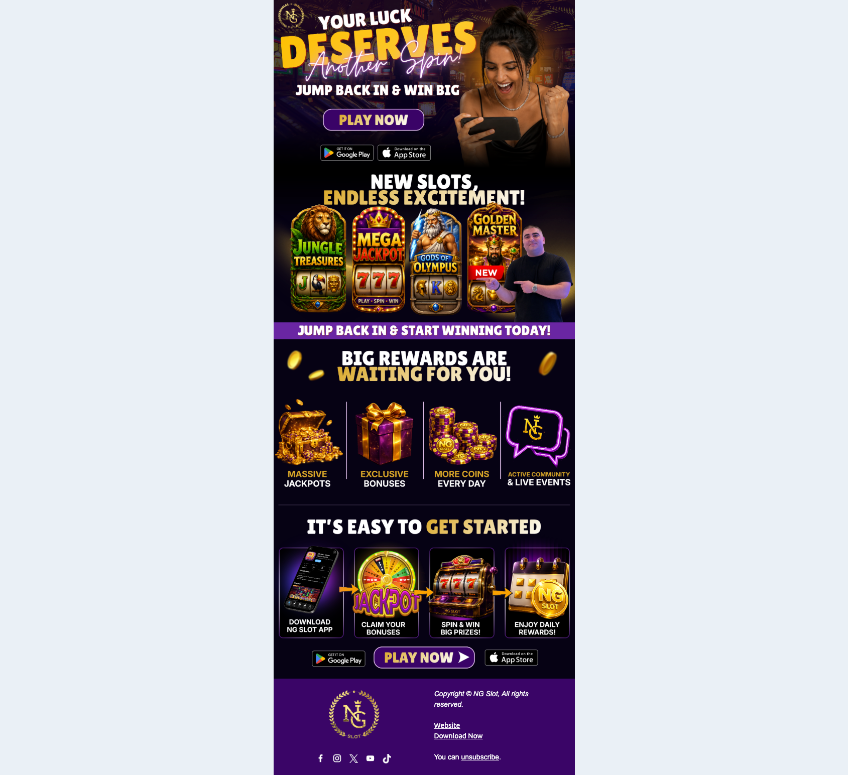 NG Slot Re-engagement Email Campaign