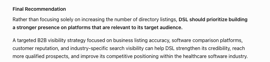 Semrush listing scan screenshot 10