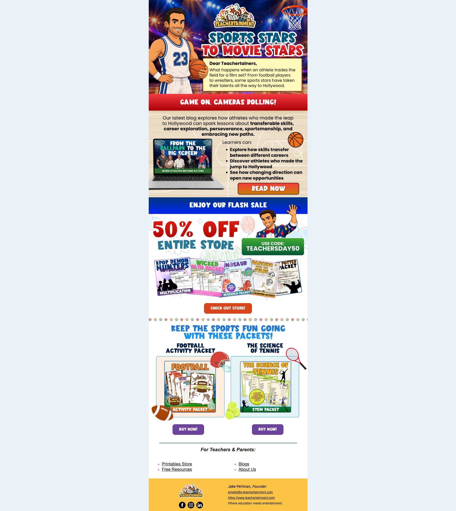Athlete Turned Actor Email Campaign