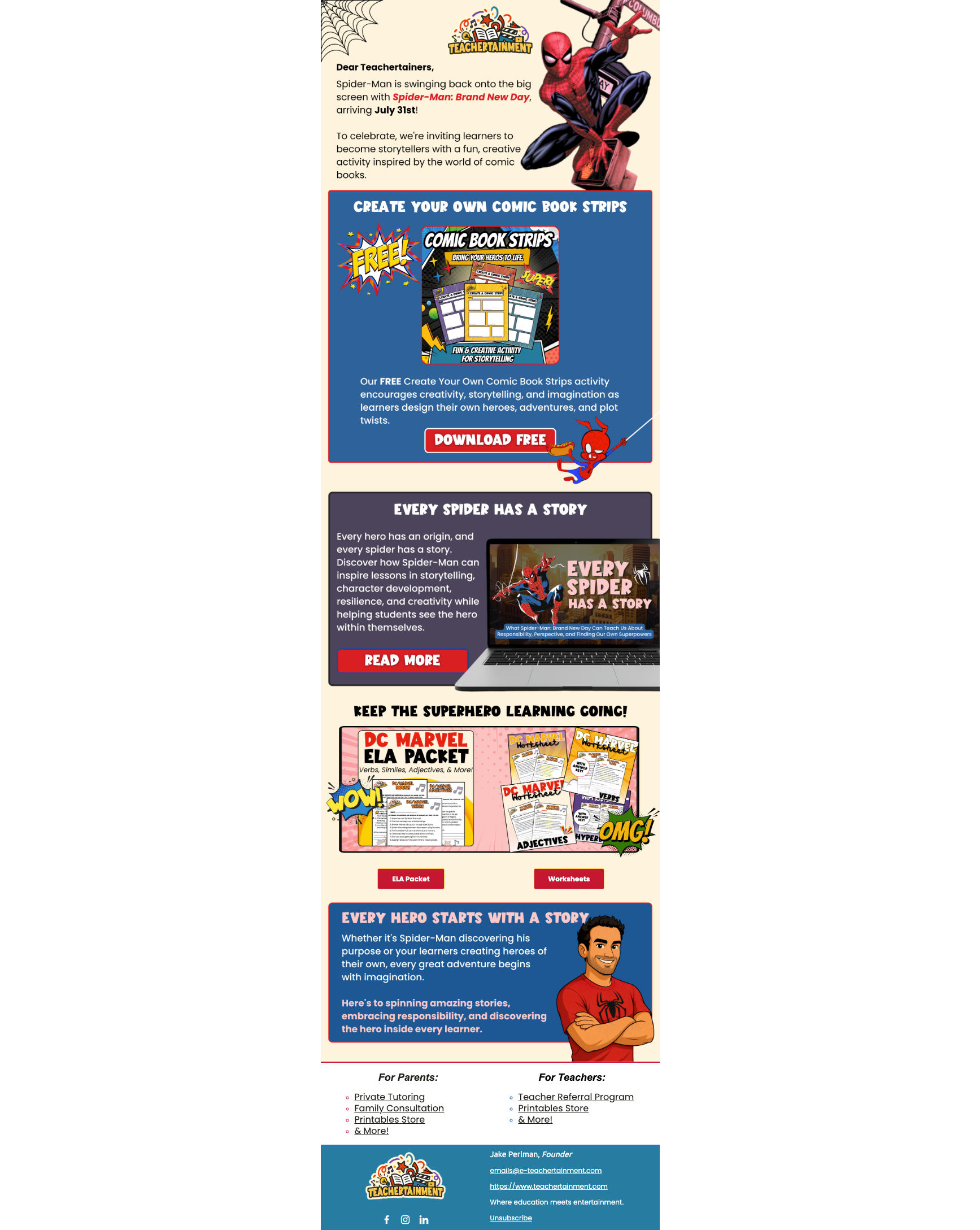 Spider-Man Email Campaign