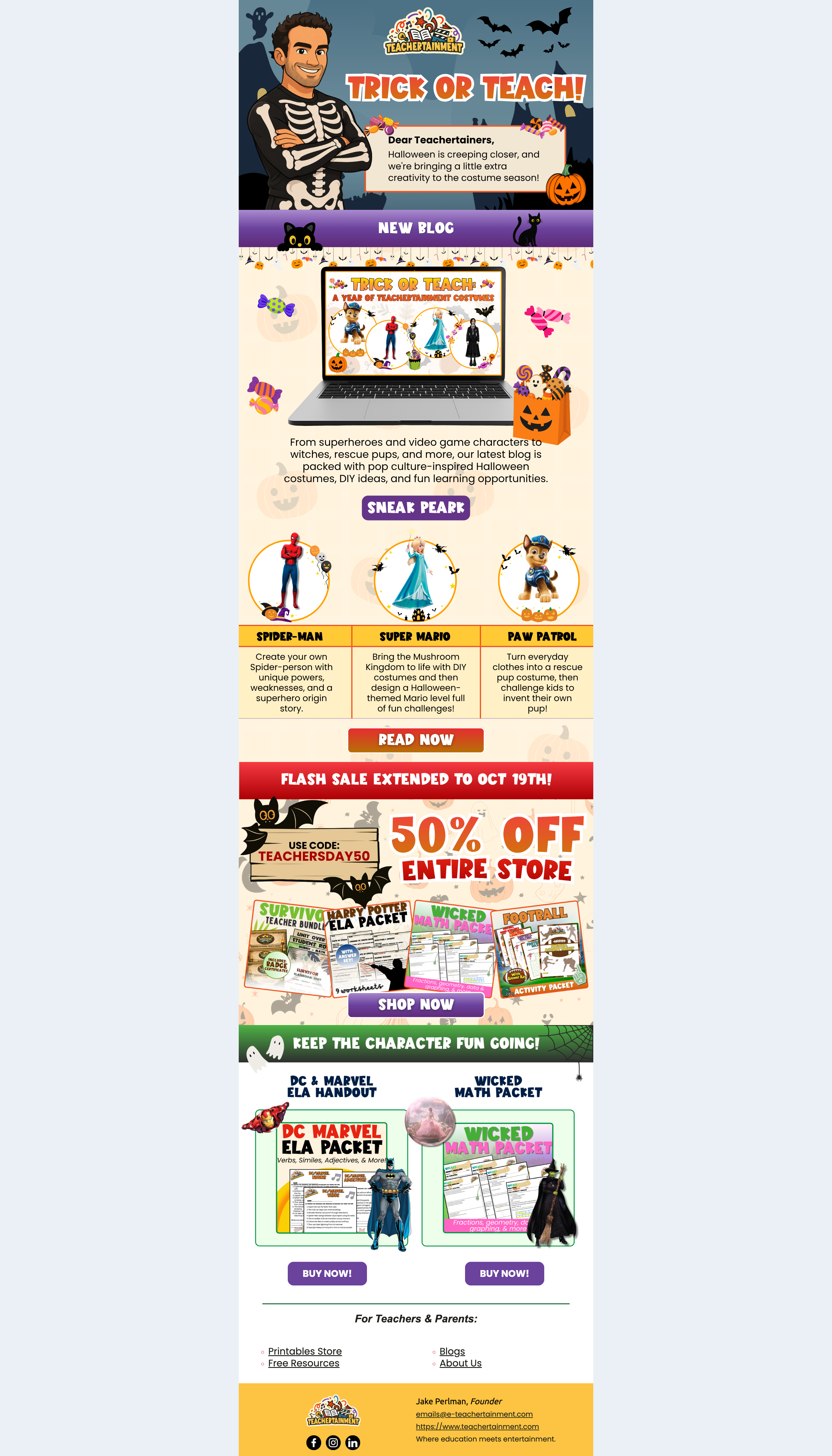 Trick or Teach Email Campaign