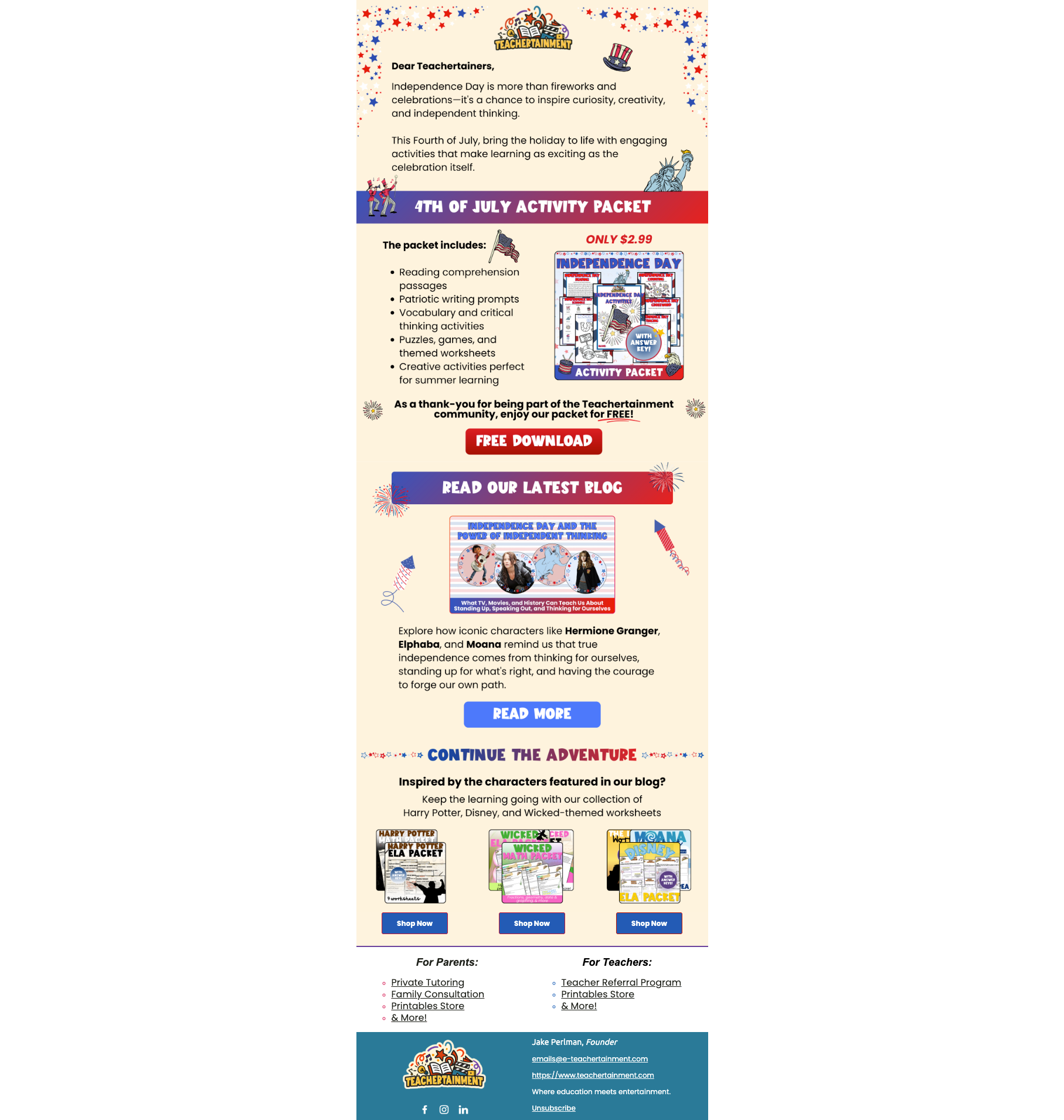 Independence Day Email Campaign