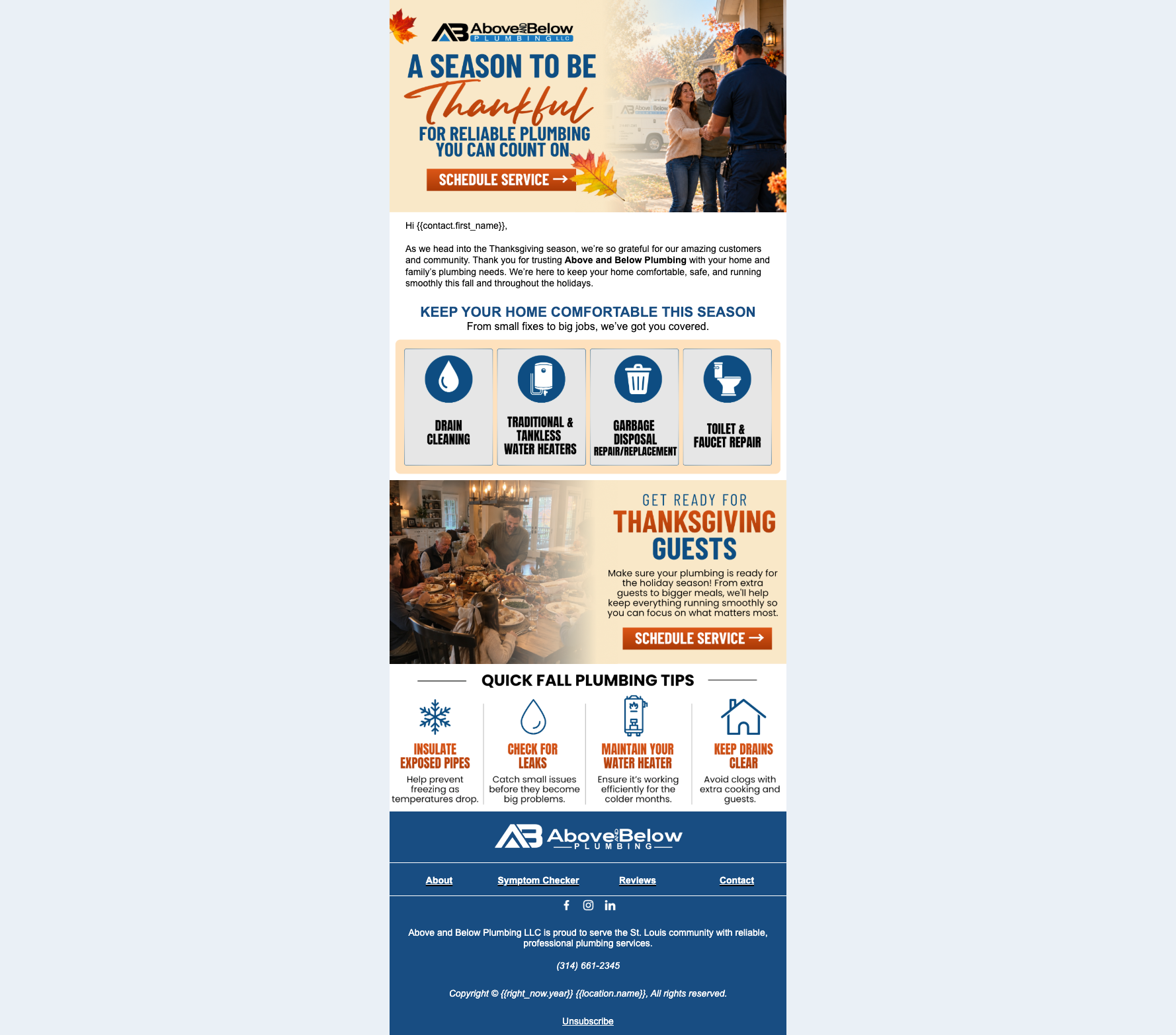 AB Plumbing November Email