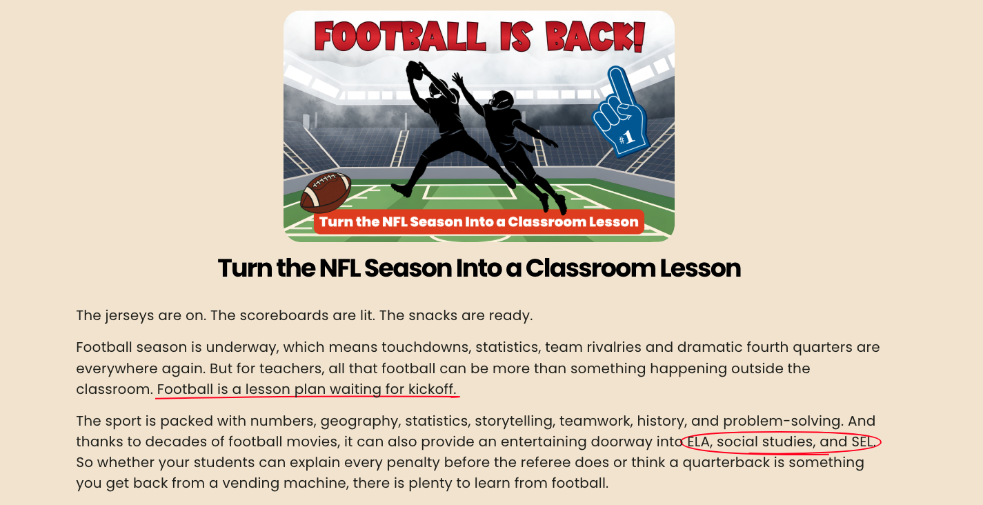 NFL Blog Post