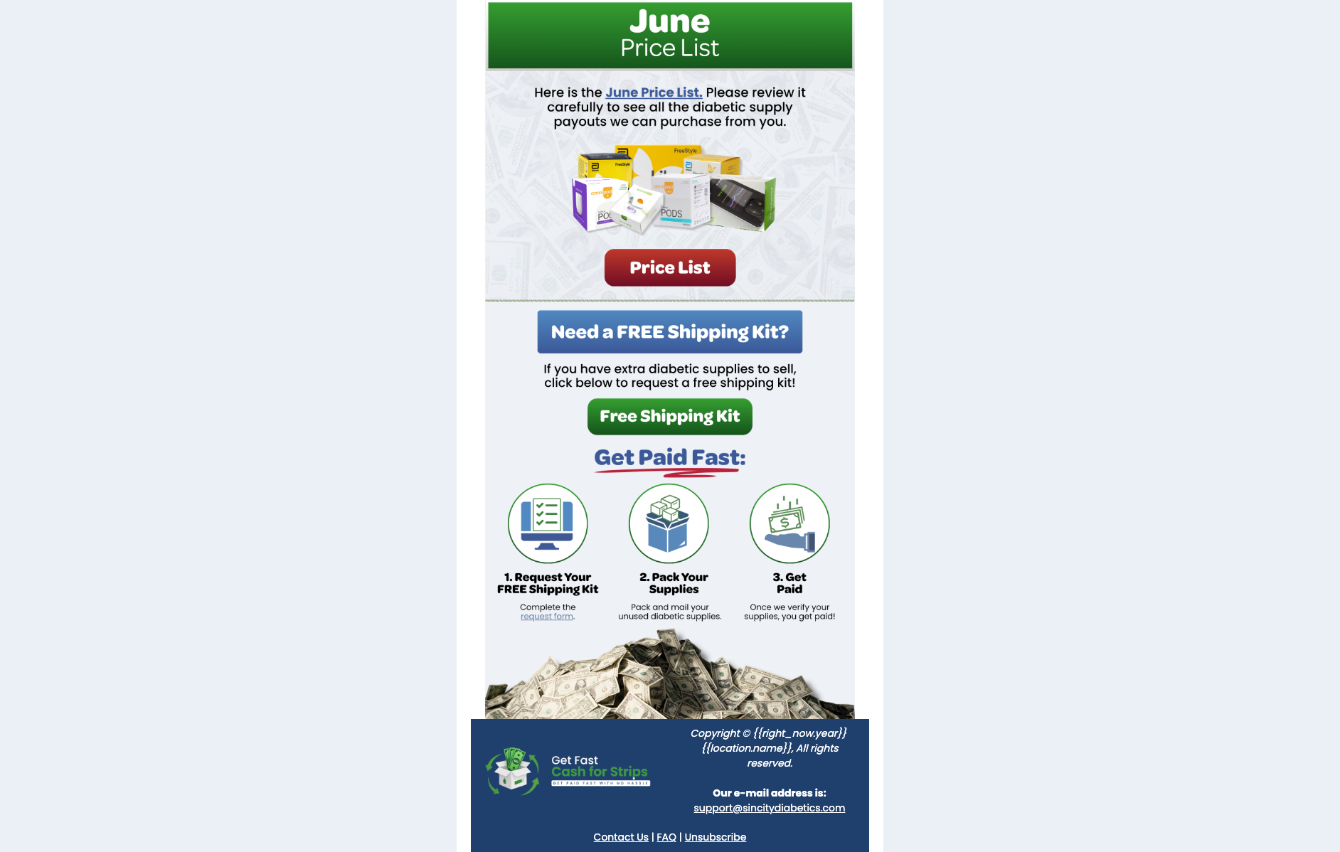 Price List Email 3 - Get Fast Cash for Strips