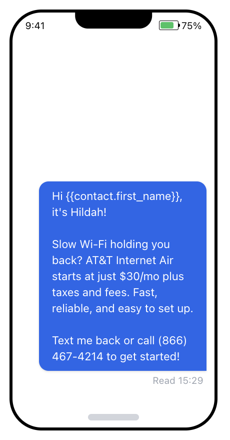 Next SMS Message Preview