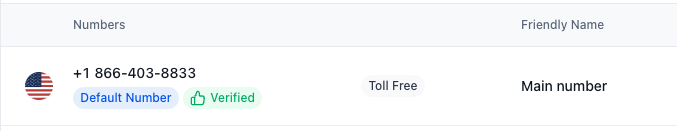 Toll-Free Number Verified