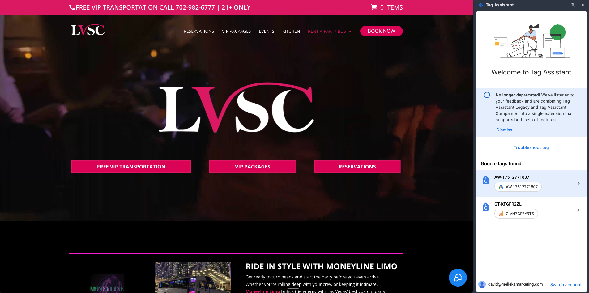LVSC Google Tag detected