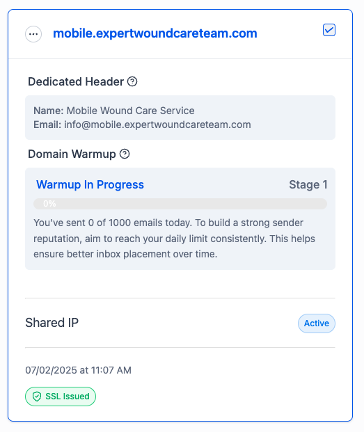 Dedicated Email Domain