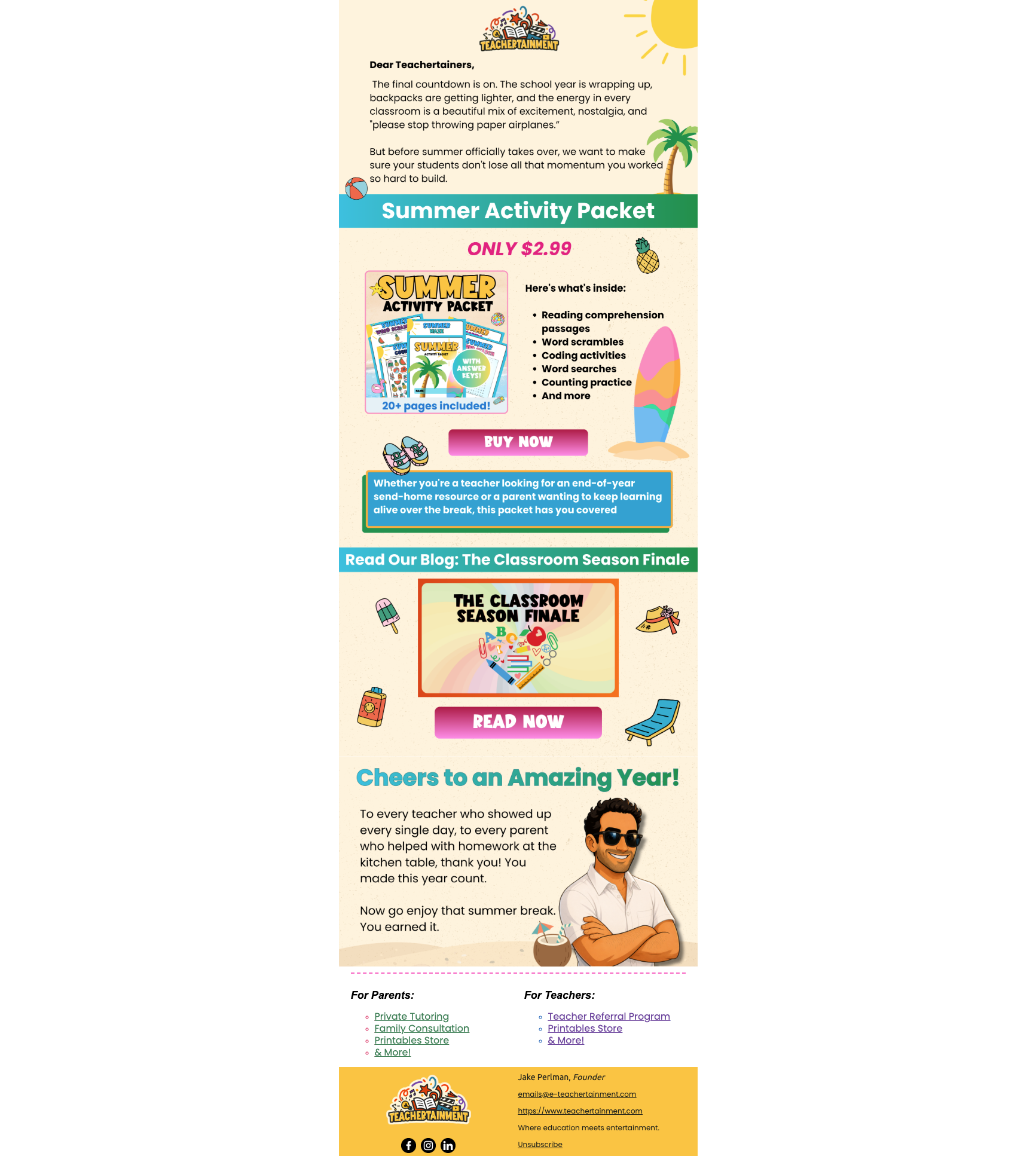 Summer Packet End of Year Email Design 1