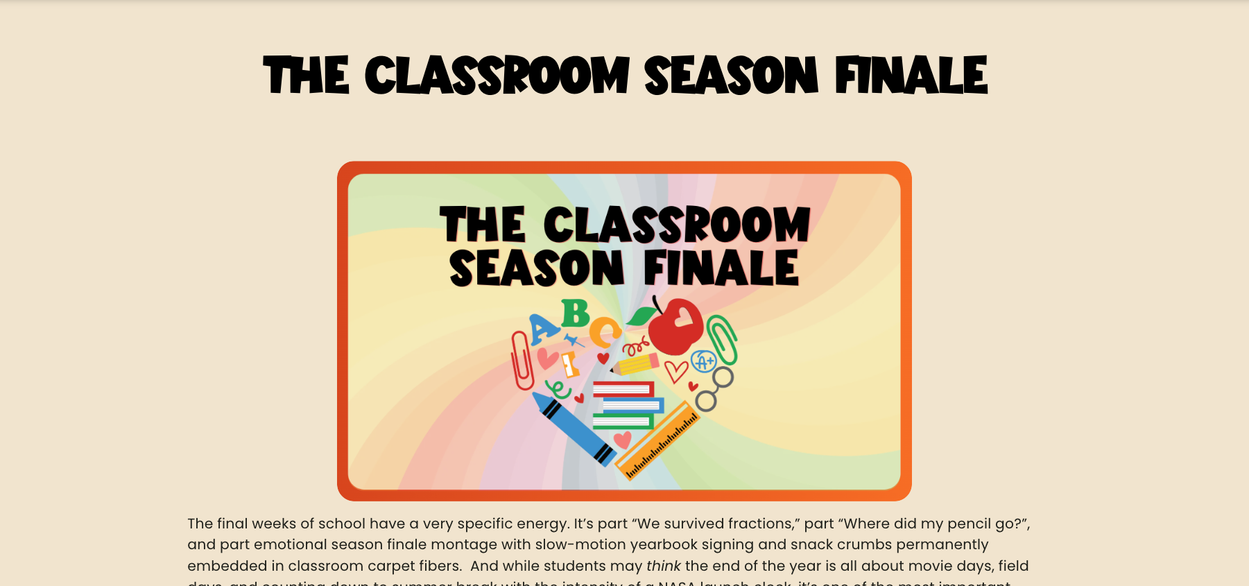 The Classroom Season Finale Blog