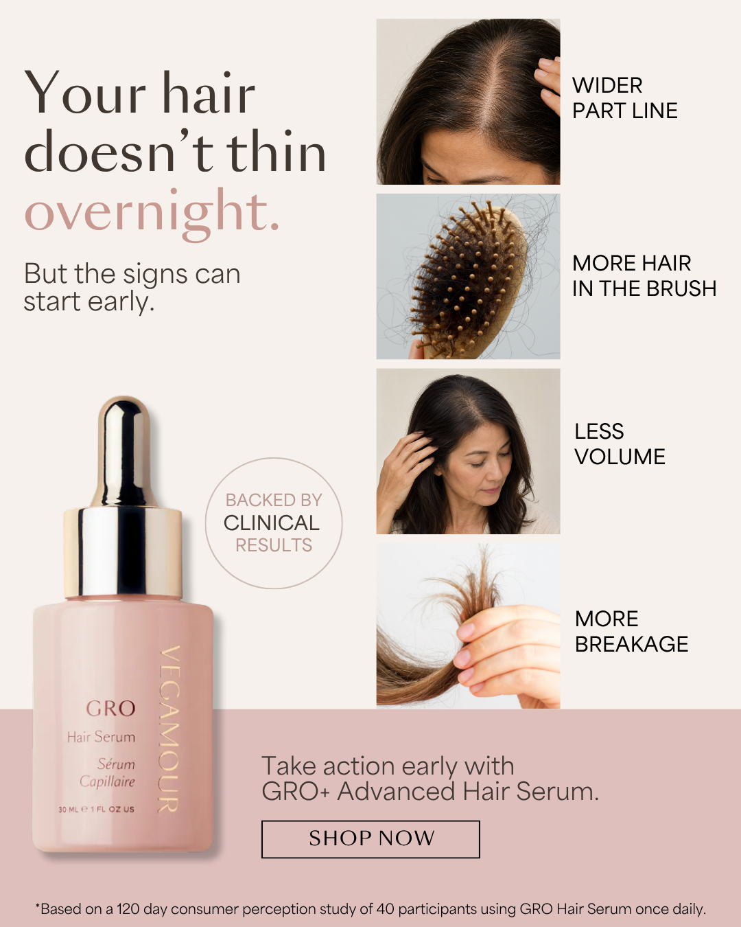 Hair thinning ad - doesn't thin overnight